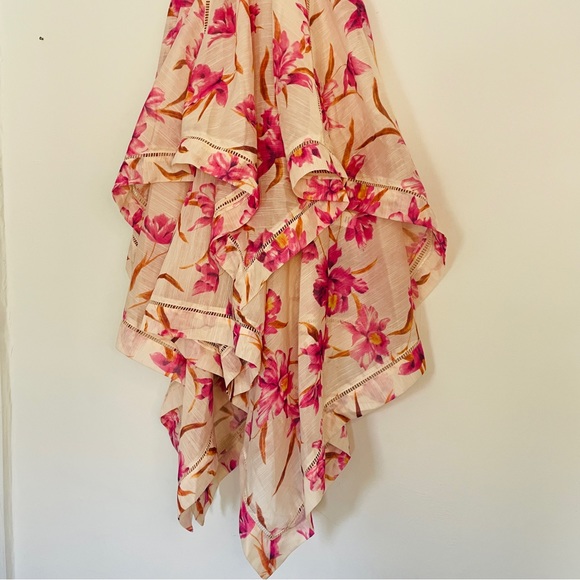 SOLD Lulu’s Only a Dream Peach Floral Print Cutout Handkerchief Dress - XS - Picture 10 of 11